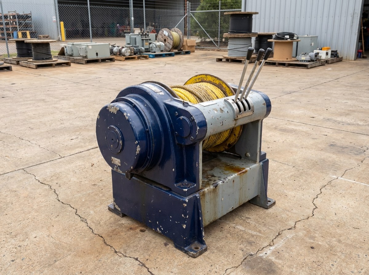 winch with a brake drum